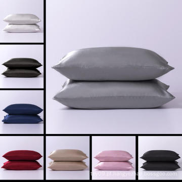 Caixa de travesseiro para dormir padrão de seda de cetim 100% sólido